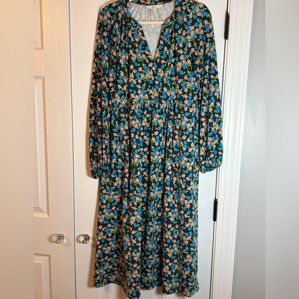 Boden Multicolor Floral Long Sleeve Dress